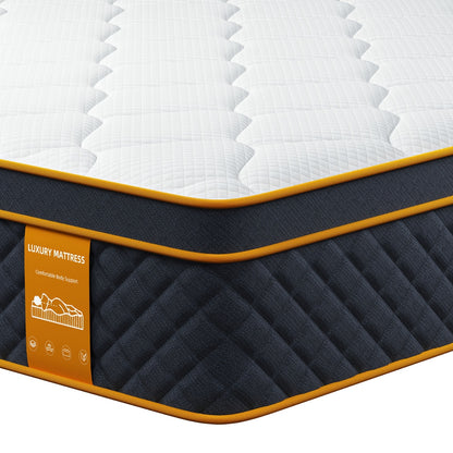 Matelas, matelas hybride à mousse à mémoire de forme de 10 pouces (en boîte), fermeté moyenne, ressorts à poche, soulagement de la pression, isolation des mouvements. Plusieurs tailles disponibles