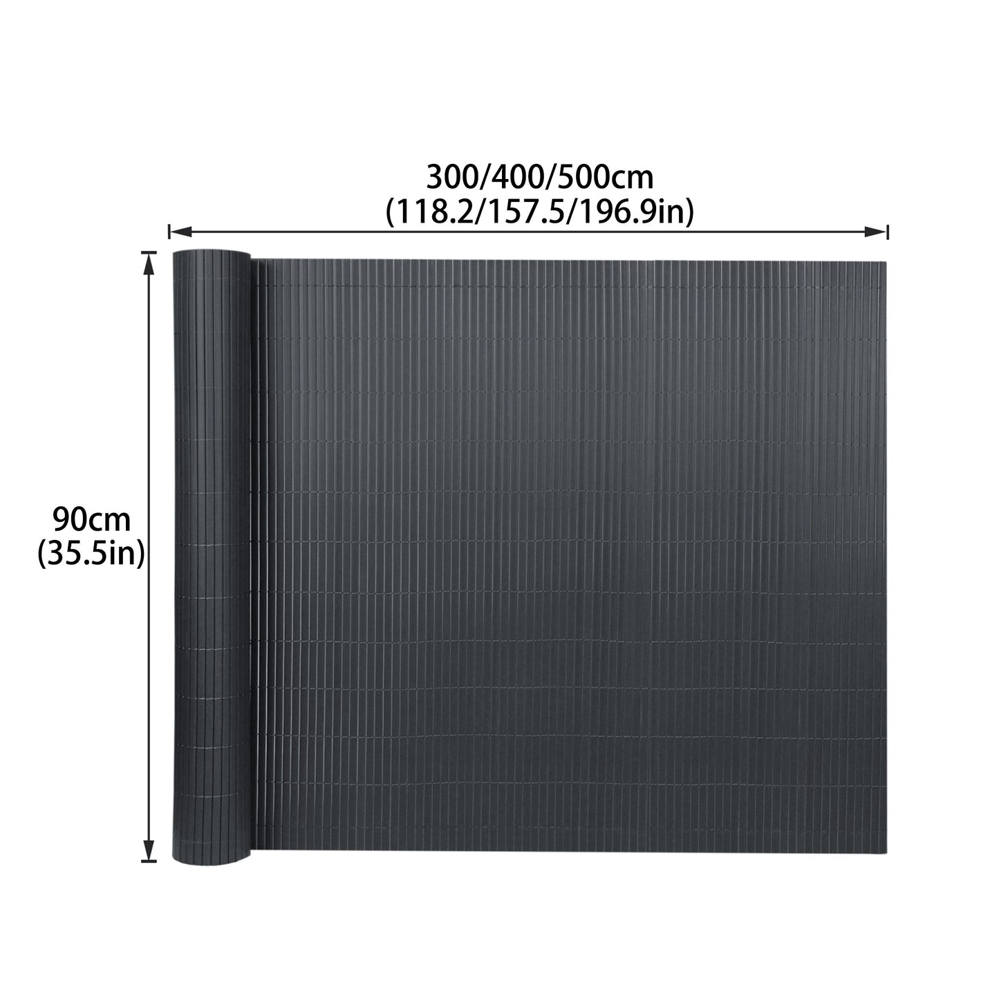 Clôture décorative de jardin en PVC, écran d'intimité en forme de W, écran d'intimité pour balcon avec attache-câble, anthracite, hauteur 80-200 cm, convient pour jardin et cour