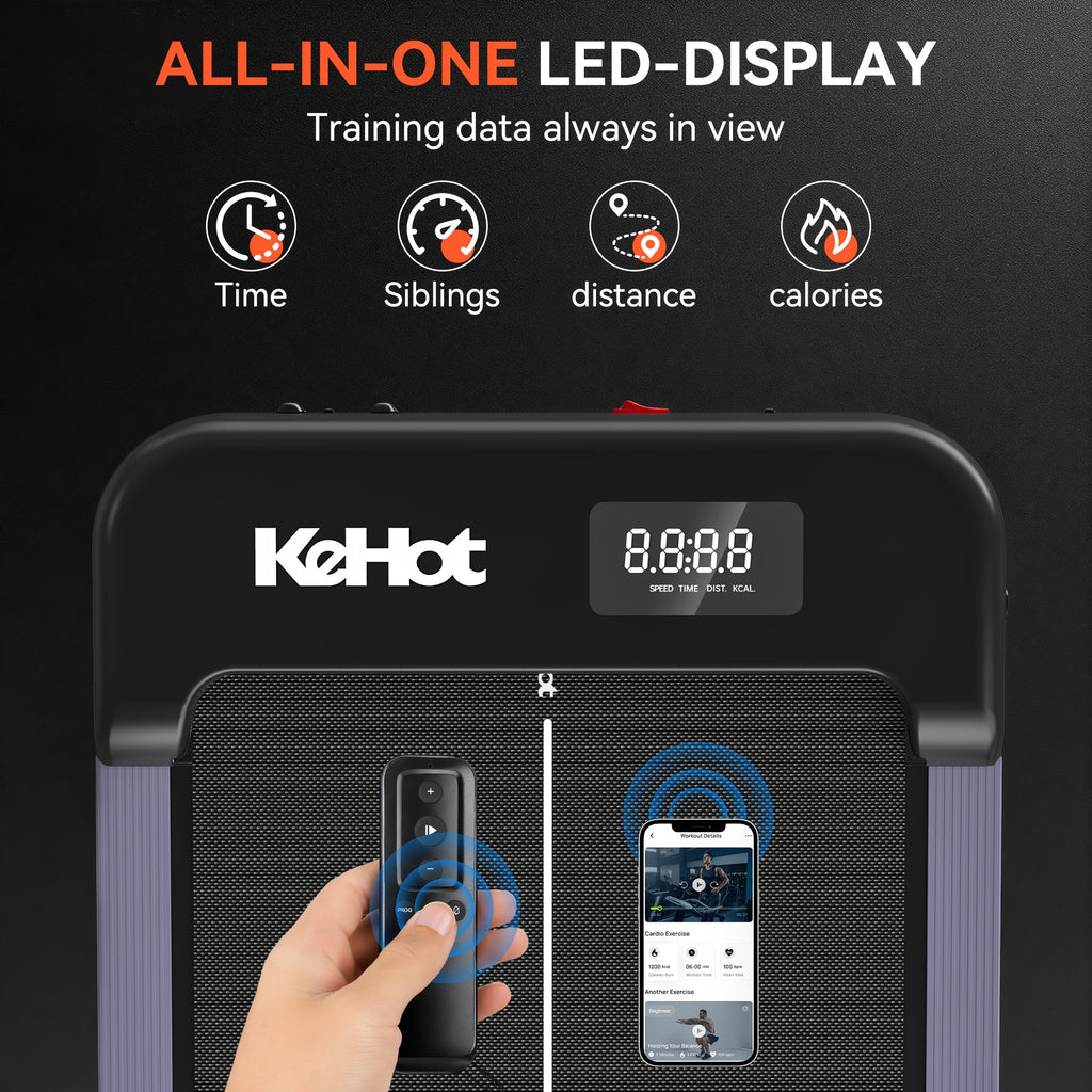 Tapis de marche pour la maison avec affichage multifonction, 12 programmes prédéfinis, moteur DC silencieux, 220-240V, idéal pour la fitness en intérieur