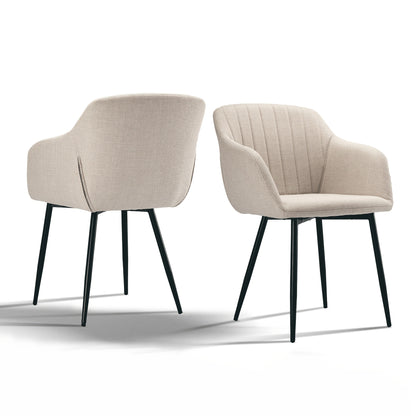 Chaises de salle à manger élégantes avec accoudoirs et soutien lombaire pour salon, cuisine et chambre, offrant un grand confort - Disponibles par lots de 2, 4 ou 6