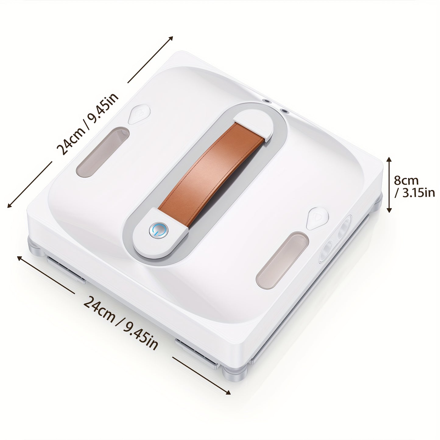 Lubluelu Robot de nettoyage de fenêtre intelligent électronique à fenêtre carrée, grande aspiration de 7,5 Kpa, système de protection de sécurité à 8 couches, nettoyage des bords, chiffon lavable et utilisable, double embout double face, visualisation du
