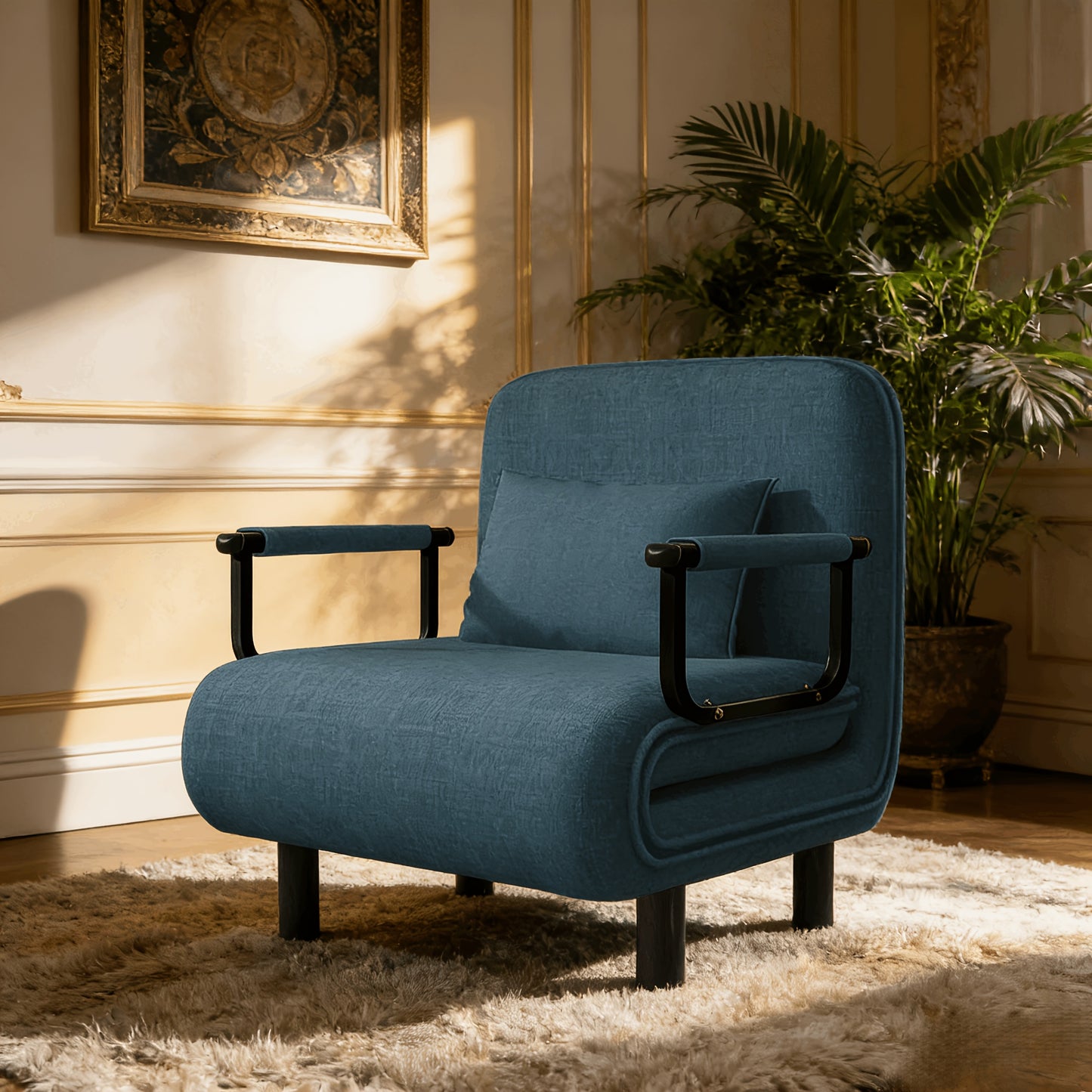 Fabulcozy Chaise de Bureau Canapé - Style Moderne, Dossier Réglable à 5 Niveaux, avec Appui-Tête et Coussin Confortable, Convient pour Salon/Bureau, Noir Gris Marron Vert Jaune Bleu Marron