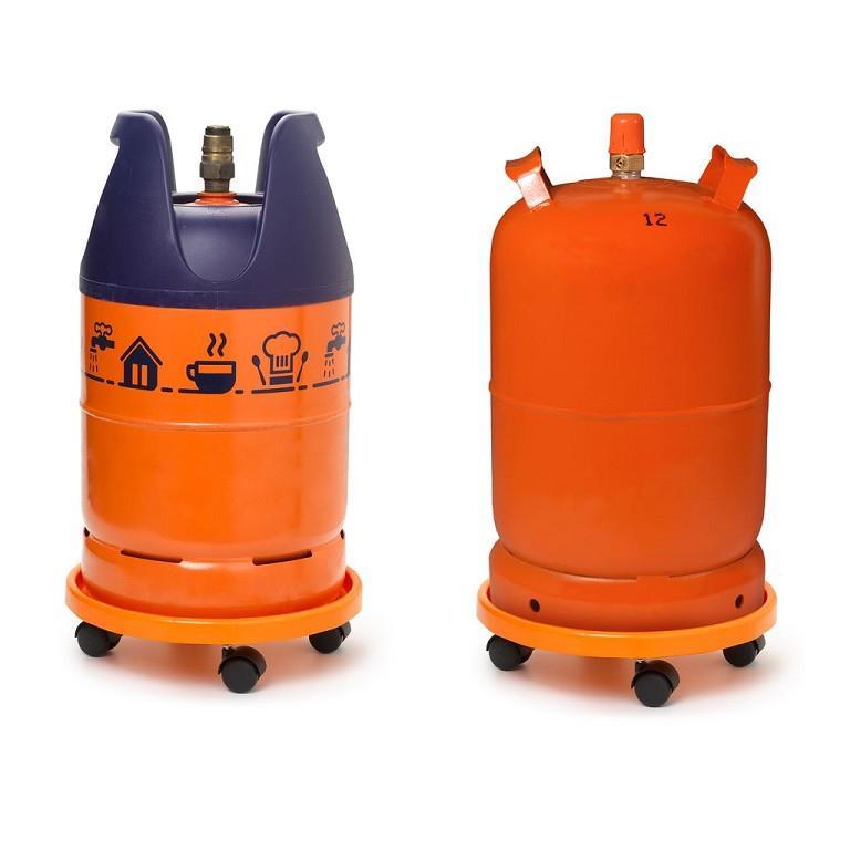 Chariot de réservoir à gaz stable et sûr, avec roues pivotantes, support pour réservoir de butane de 12 pouces (31,5 cm). Capacité de 200 lbs (90 kg)