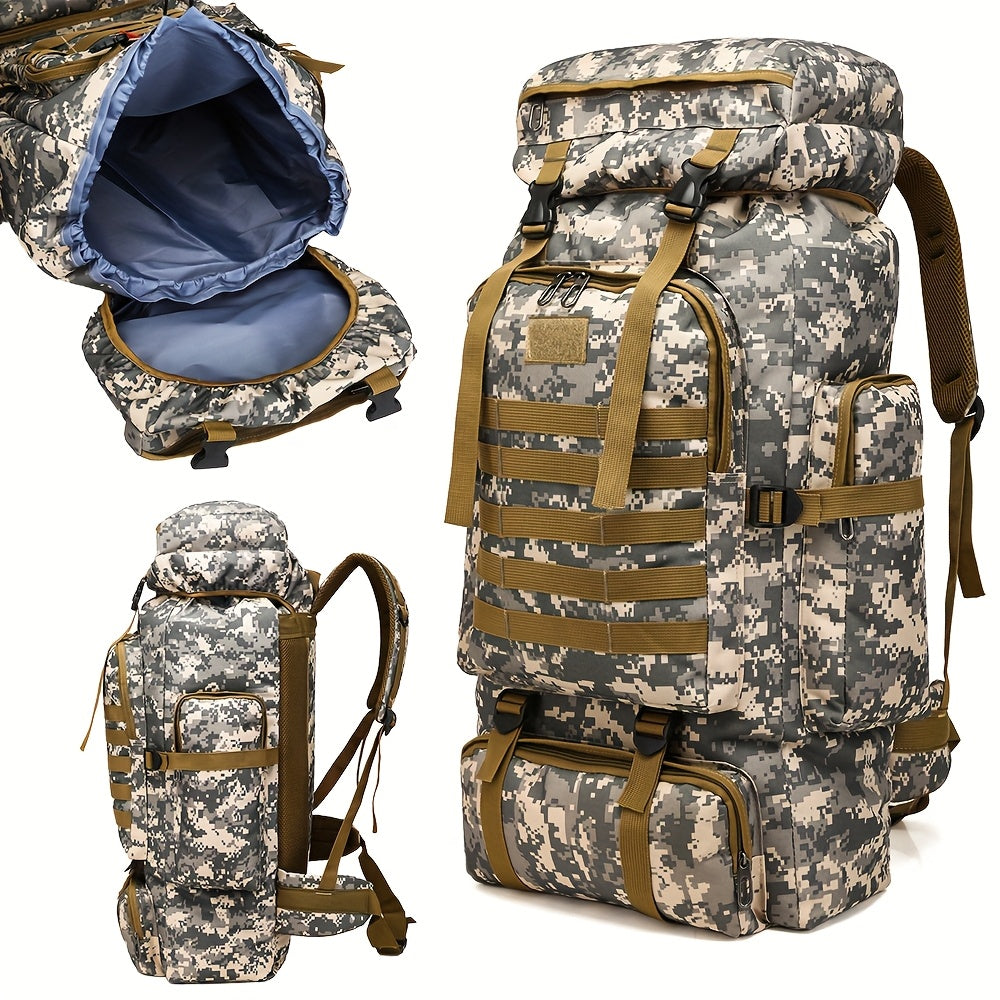 Sac à Dos Tactique 2 Pièces en Tissu Oxford Résistant pour Randonnée, Escalade, Camping, Voyage et Aventures en Plein Air – Grand Sac à Dos Polyvalent avec Multiples Compartiments et Poches, Idéal pour les Activités Extérieures et les Voyages