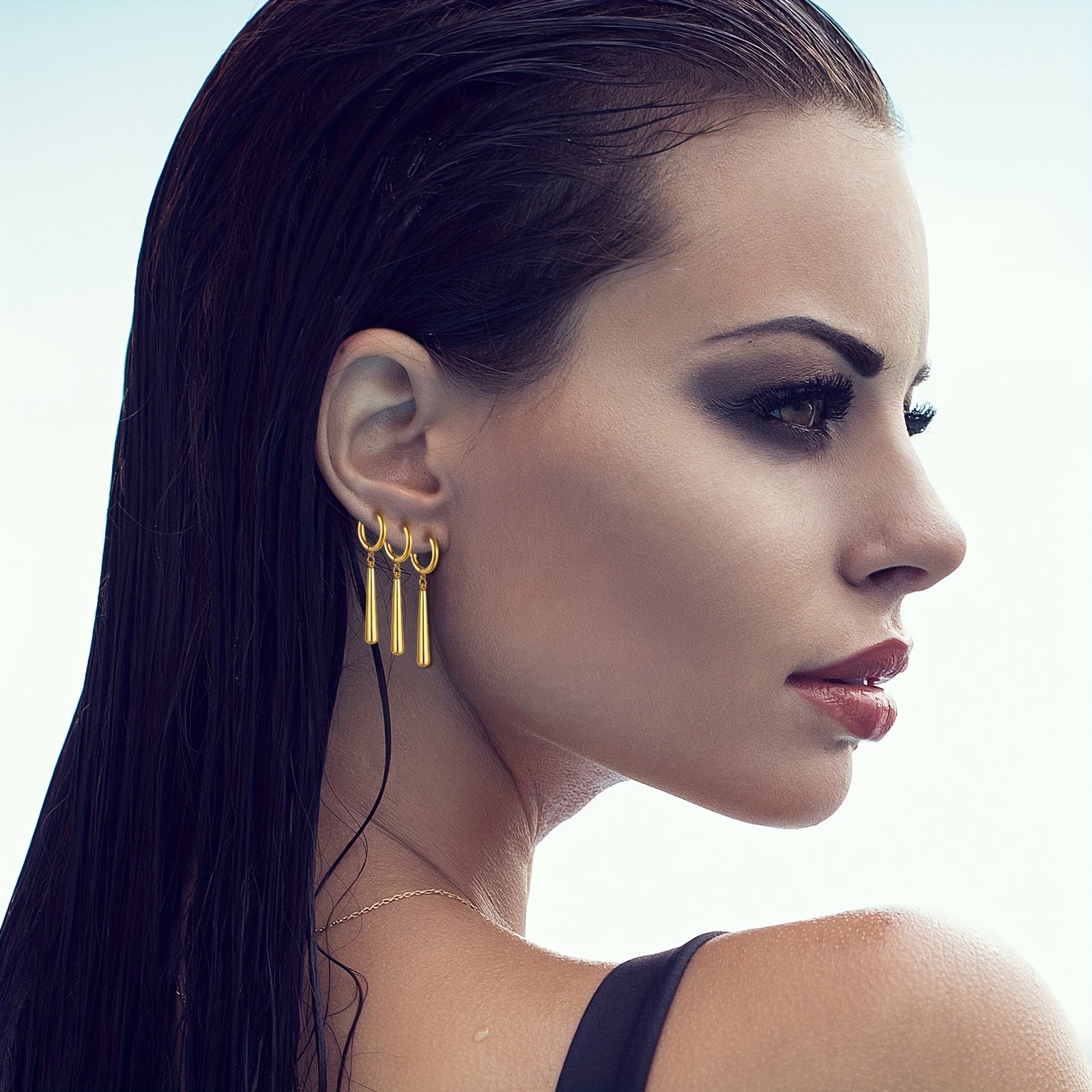 Ensemble de 3 pendentifs et boucles d'oreilles Roronoa : bague en acier inoxydable - Pendentif cosplay personnage anime Roronoa pour hommes et femmes