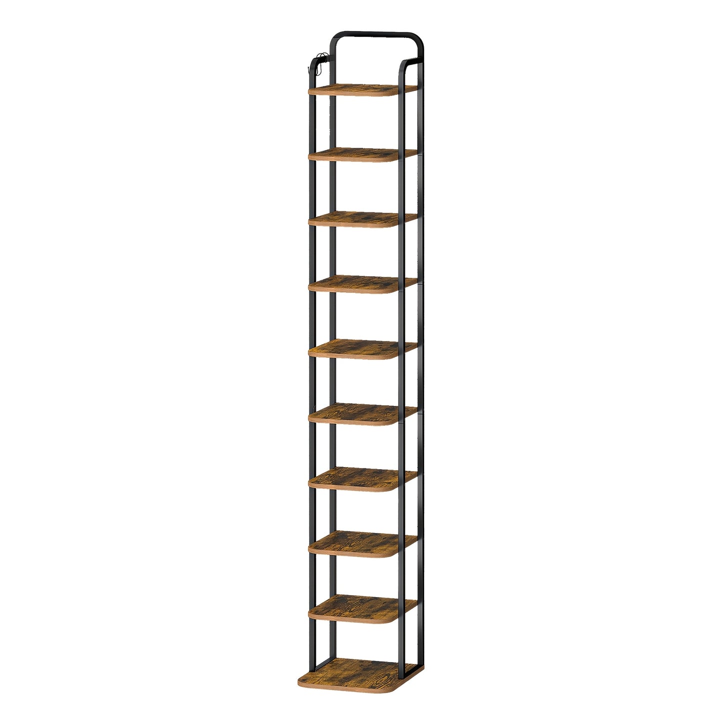 Étagère à chaussures verticale, Organisateur de chaussures,  à chaussures peu encombrante, Autoportante, Réglable, 10 niveaux