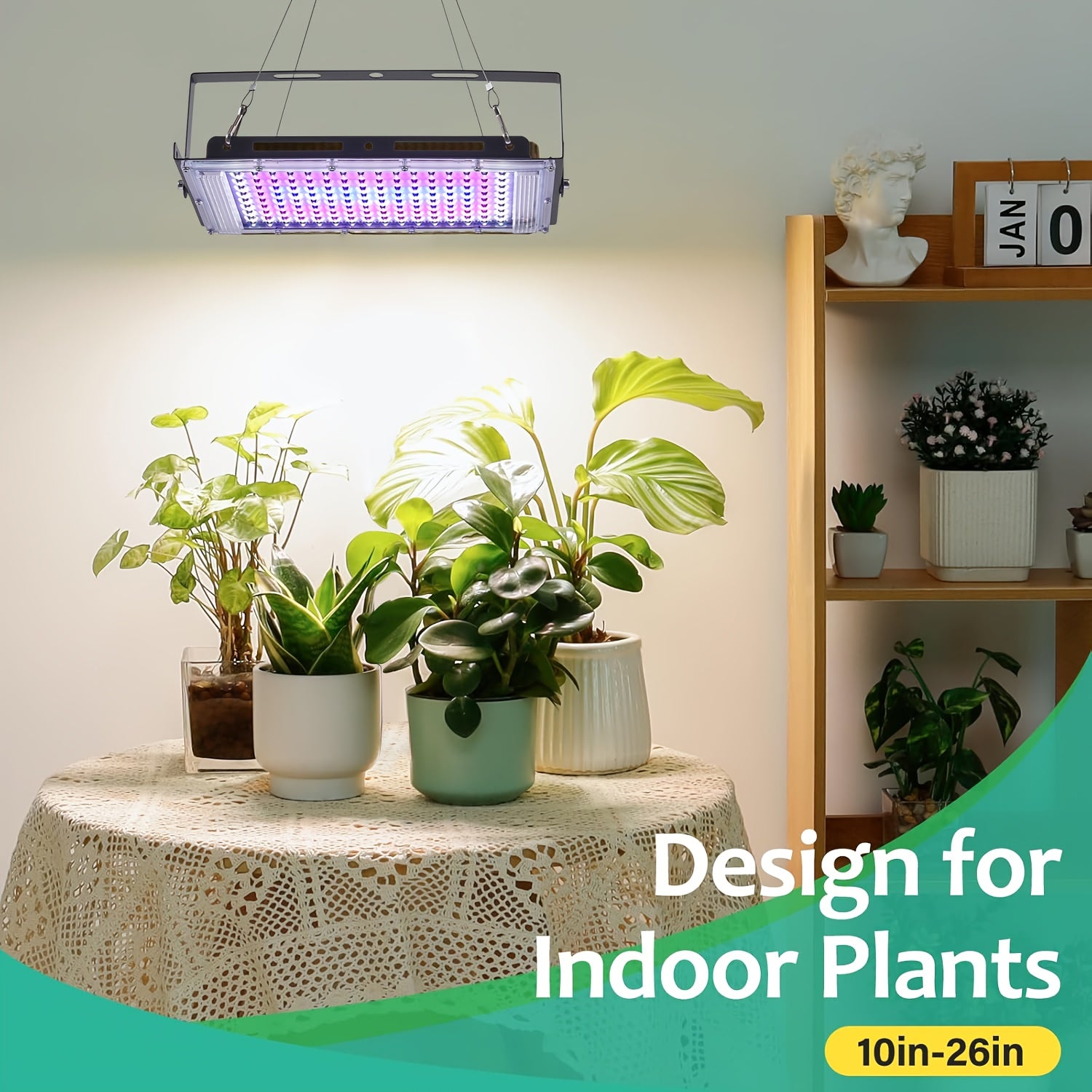 Lot de 1/2/3 Lampe de culture suspendue avec 144 LED à spectre complet pour la croissance des plantes, prise USB 5V, interrupteur marche/arrêt, pour plantes d'intérieur pendant les phases végétatives et de floraison