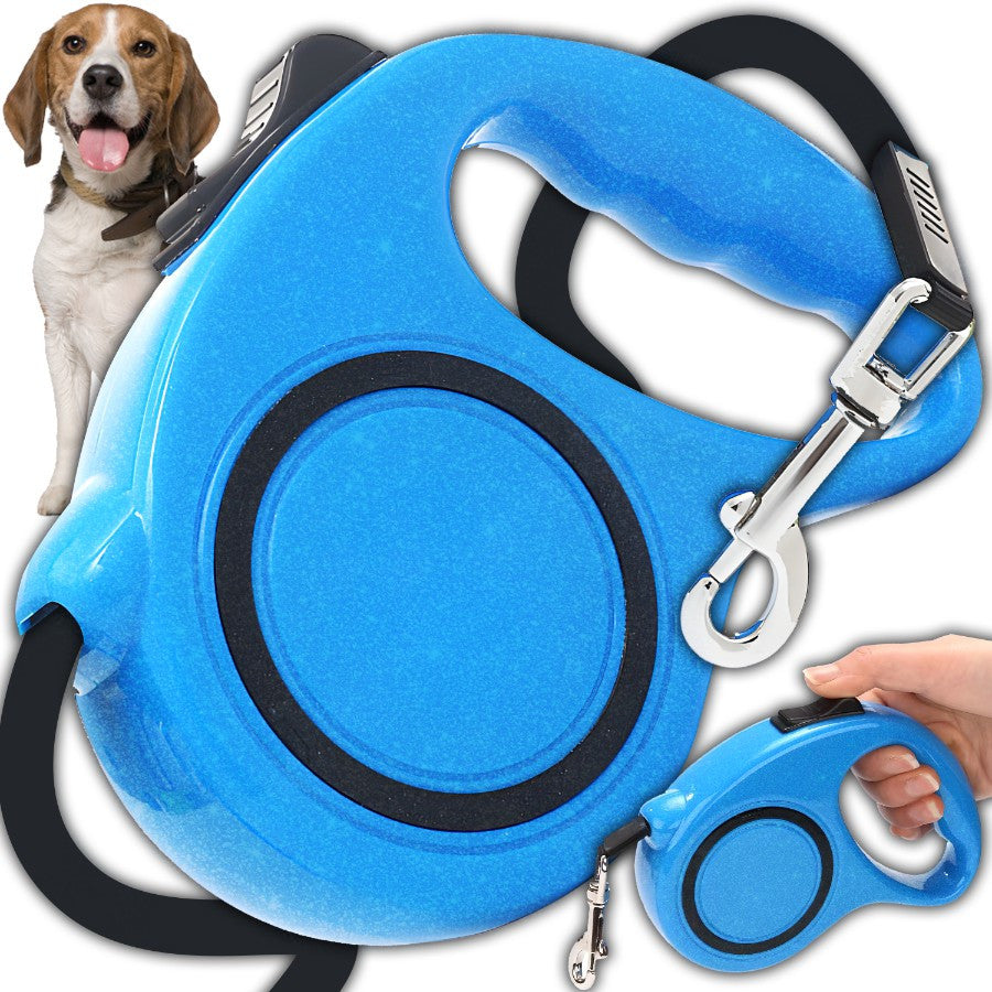 Laisse Automatique RETOO PetCare pour Chiens et Chats, avec Verrouillage, Bande Rétractable Flexi 5m, Mécanisme de Verrouillage, Idéale pour Petits Chiens Jusqu'à 15 kg, Poignée Confortable, Bande Durable avec Frein, Laisse avec Clip Robuste, Marche Confo