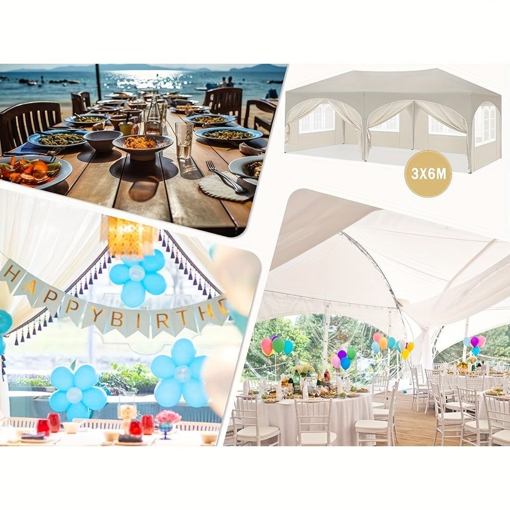1pc Pergola d'extérieur, Gazebo pliable avec protection UV 50+, abri portable robuste pour jardin, camping, piscine - Montage facile, léger, sac de transport inclus, 3x6m