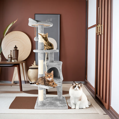 Griffoir pour chat Cactus gris, jouet pour animaux de compagnie, plateforme  maison mignonne en bois, poteau en sisal, arbre à chat, 41,5*41,5*18,5 cm