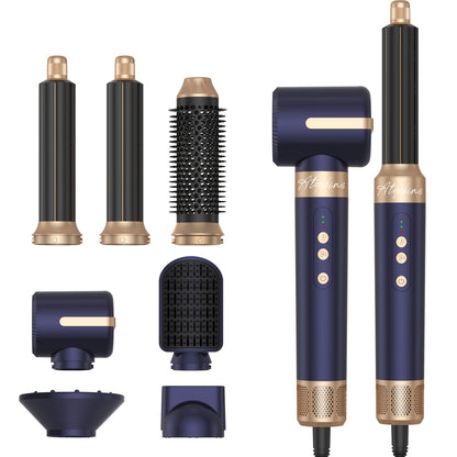 Kit Sèche-Cheveux Ionique 7-en-1, 110000 RPM Haute Vitesse, 1400W, avec Diffuseur, Fer à Boucler Automatique, Lissage et Coiffage, Sèche-Cheveux pour Salle de Bain