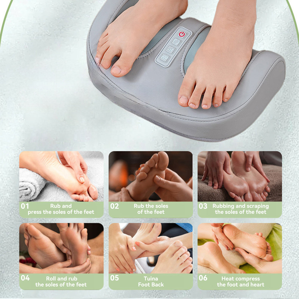 Masseur de pieds professionnel avec chaleur - Pétrissage profond pour pieds et mollets, vibration à 3 vitesses, cadeau idéal pour maman, papa, femme, mari
