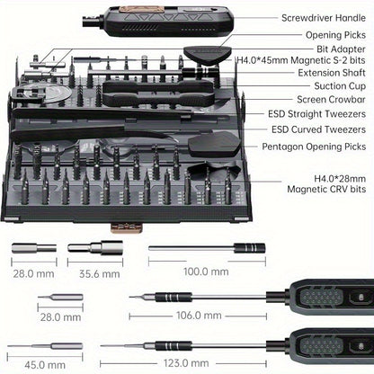 [Cadeau outil pour hommes] Ensemble de tournevis de précision manuel 180 en 1, conception de modélisation de conteneur, angulaire, élégant, kit de réparation magnétique professionnel, adapté aux ordinateurs portables, téléphones mobiles, caméras, tablette