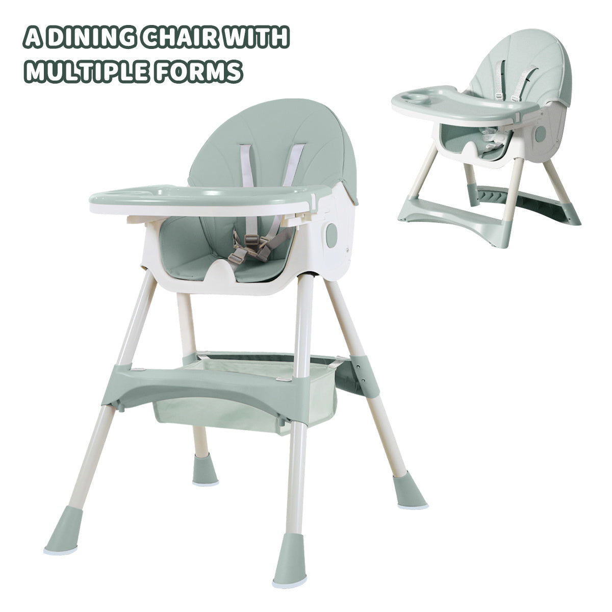 Chaise Haute Bébé Cochildor, Chaise Haute pour Enfant avec Plateau, Chaise de Repas pour Bébé à Hauteur Réglable, Siège Repose-pieds pour Enfant avec Fonction Pliable