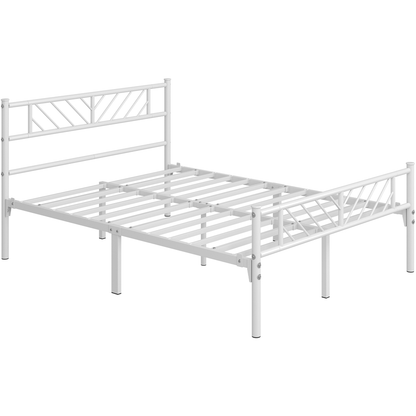 Costoffs Cadre de lit en metal simple Lit en Métal pour Adultes Grande Espace en Lattes Moderne