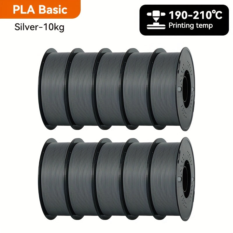 Filament d'imprimante 3D KINGROON PLA 10 kg 1,75 mm 2,2 lbs (1 kg)/rouleau, qualité sans bulles pour la plupart des imprimantes 3D FDM, matériau d'impression 3D