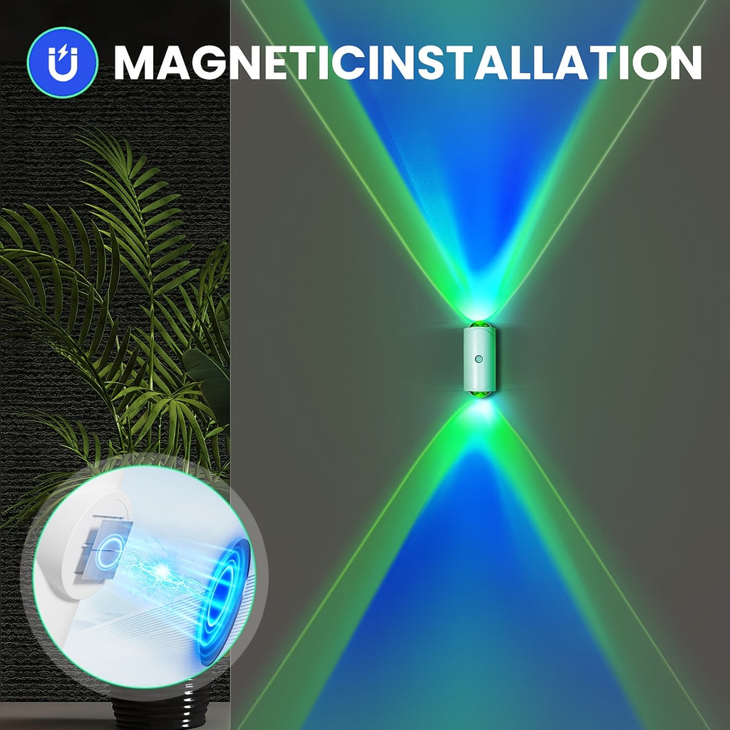 8PCS/6PCS/4PCS/2PCS/1PCS Lumière Murale LED, 14 Couleurs, RGB, Double Tête, Applique Murale avec Détecteur de Mouvement, Lumière Murale Dimmable, Lumière Magnétique pour Entrée, Chevet, Bureau, Placard, Lampe de Chevet, Design Élégant, Batterie 1500mAh, N