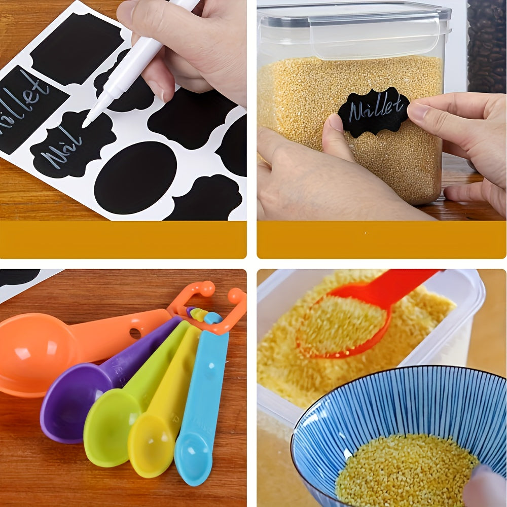FOWA 72pcs Boîtes de Rangement de Cuisine (36 Couvercles et 36 Boîtes) Récipients Alimentaires Hermétiques - Organisation de la Cuisine et du Garde-Manger - avec Boîtes de Rangement Alimentaires en Plastique à Couvercle - Livré avec Étiquettes, Marqueurs