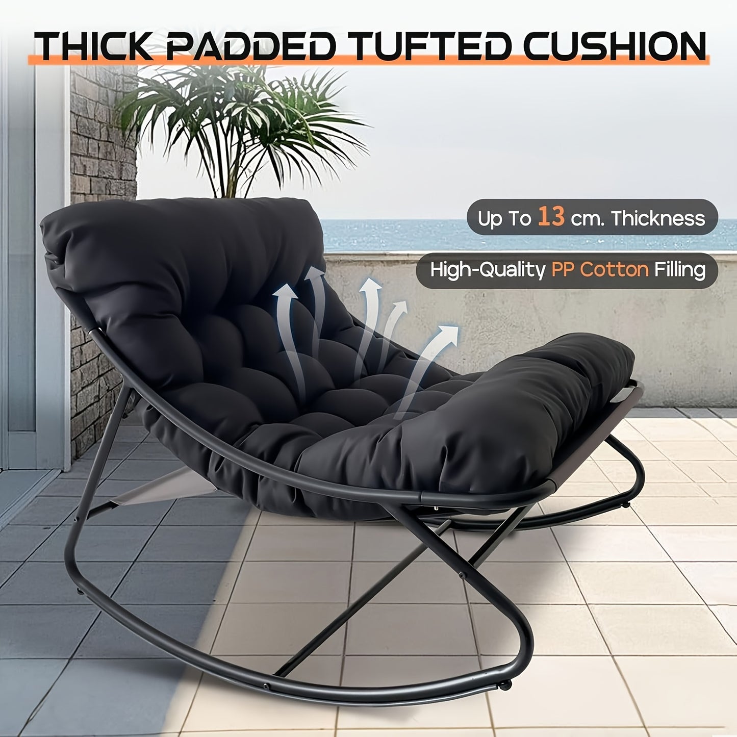 Fauteuil à Bascule Moderne pour Salon avec Fonction Inclinable, Fauteuil à Bascule pour la Maison, Fauteuil à Bascule de Luxe pour Chambre, Disponible en Noir et Gris, Idéal pour les Loisirs en Famille, Cadeau de Vacances Parfait, Adapté à Toutes les Sais