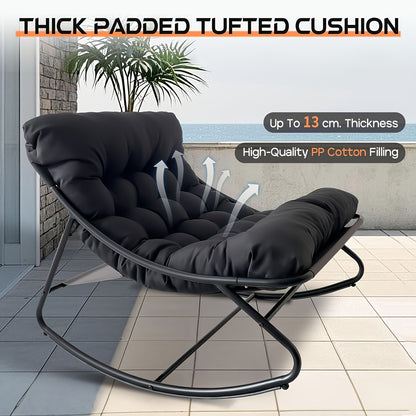 Fauteuil à Bascule Moderne pour Salon avec Fonction Inclinable, Fauteuil à Bascule pour la Maison, Fauteuil à Bascule de Luxe pour Chambre, Disponible en Noir et Gris, Idéal pour les Loisirs en Famille, Cadeau de Vacances Parfait, Adapté à Toutes les Sais