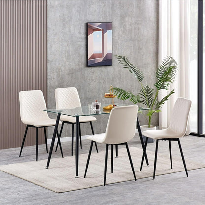 Ensemble de 4 chaises de salle à manger MCC Direct en velours, pieds en métal, chaises Lexi, chaises de conception