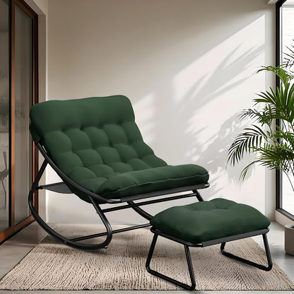 Fauteuil à Bascule Moderne pour Salon avec Fonction Inclinable, Fauteuil à Bascule pour la Maison, Fauteuil à Bascule de Luxe pour Chambre, Disponible en Noir et Gris, Idéal pour les Loisirs en Famille, Cadeau de Vacances Parfait, Adapté à Toutes les Sais