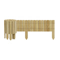 Bordure de palissade en bois souple en rouleau, 200 x 10/20/30/40 cm, bordure de jardin en bois naturel, bordure décorative pour pelouse et parterre de fleurs, clôture facile à installer pour pelouse et plate-bande pour cour, Nature/Anthracite