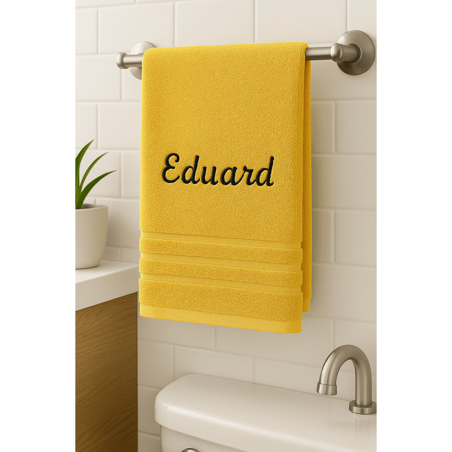 Serviette de Bain Personnalisée avec Nom - Broderie Élégante, Serviette de Bain en Coton Sur Mesure
