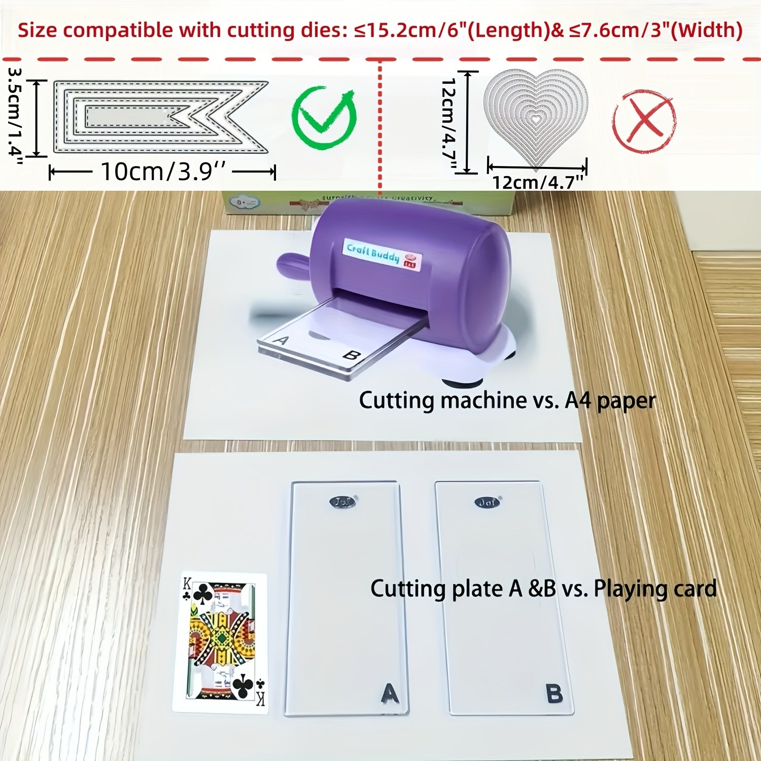 Lot de 5 couleurs machine de découpe et gaufrage pour scrapbooking, 1 set de tampons de découpe en acrylique A et B pour papier scrapbooking, outil de coupe, matériau PE, sans batterie