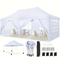 Tente Pop-Up 3X6M/3.05X3.05M avec 6 murs latéraux amovibles ou 4 murs latéraux amovibles, disponible avec ou sans sacs de sable, style, idéale pour les mariages de fête, les pavillons de jardin pour les mariages à la plage, auvent instantané de camping, t
