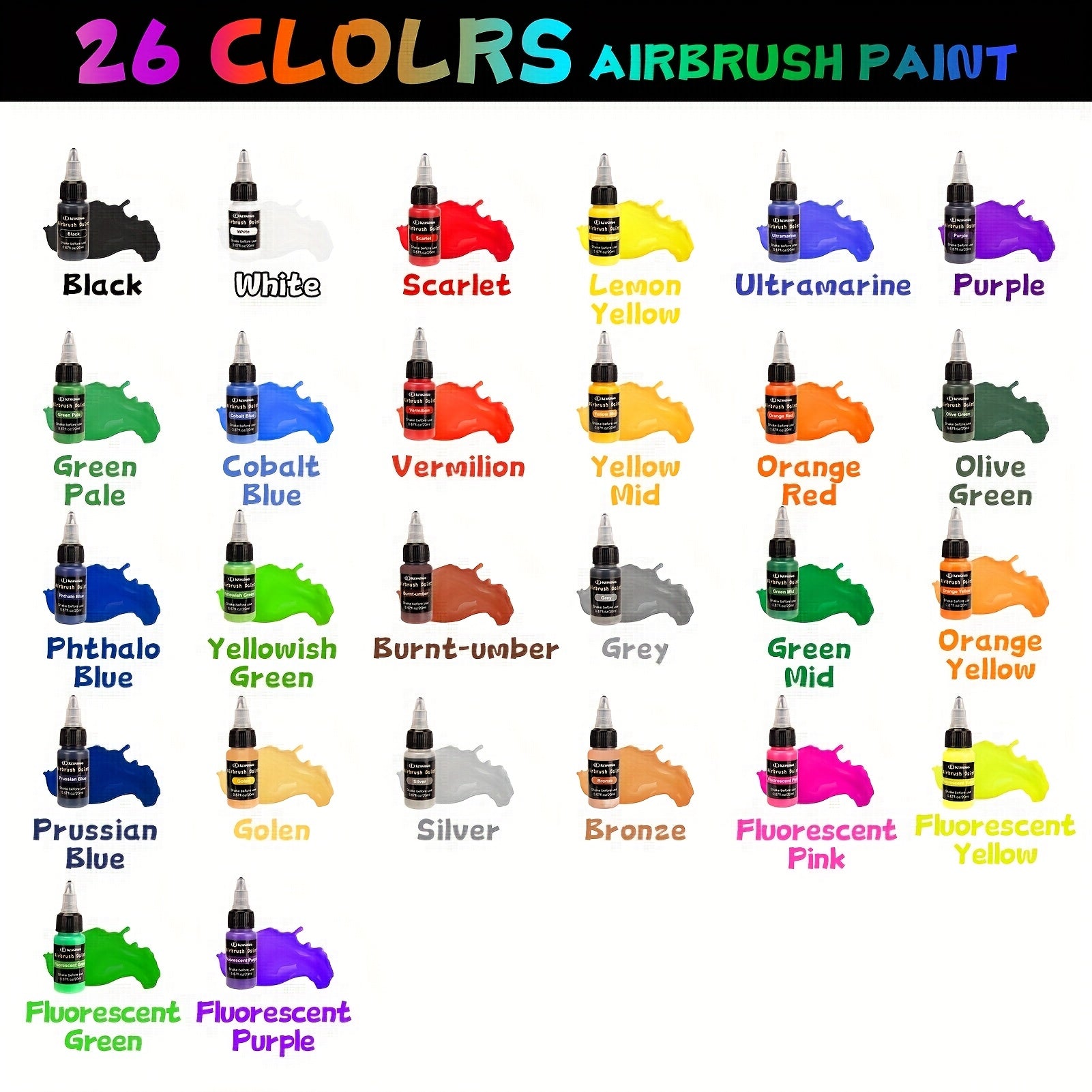 Ensemble de pigments assortis 36/26/15 couleurs, 20 ml/0,67 oz, multifonctionnel, idéal pour la peinture à l'huile, la peinture manuelle, la création DIY, les débutants, les amateurs, la peinture sur céramique, cadeaux de vacances, idées cadeaux