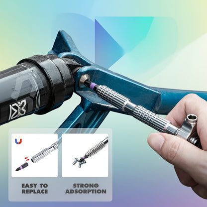 Jeu d'outils magnétique compact à cliquet détachable en forme de T, kit de tournevis multifonction pour bricolage et entretien domestique, avec douilles et clés Torx, rangement magnétique