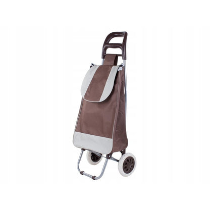 Chariot de courses pliable avec roues, robuste et spacieux, avec poche et poignées, pratique pour transporter des courses lourdes, base stable, grandes roues et poignée durable, en matériau imperméable, facile à nettoyer, poche pour verrouillage ou portef