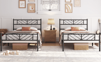 Costoffs Cadre de lit en metal simple Lit en Métal pour Adultes Grande Espace en Lattes Moderne