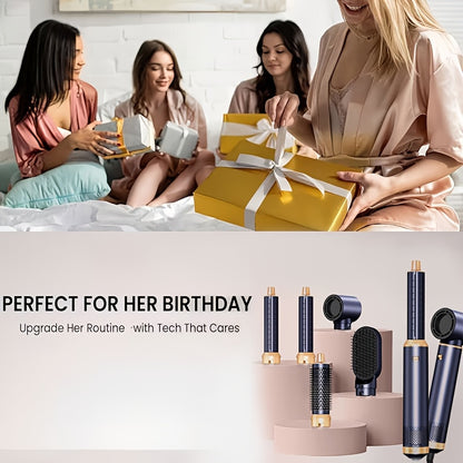 Kit Bigoudi à Air Chaud 5 en 1, 1000w, avec Diffuseur, Baguette à Boucler Automatique, Lissage et Coiffage, Sèche-Cheveux pour Salle de Bain, Brosse Chaude à Cheveux Détachable, Fer à Cheveux, Fer à Boucler à Air, Fer à Cheveux, Outil de Lissage, Cadeau S