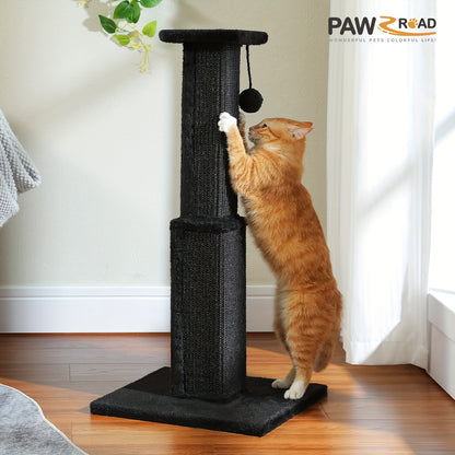 Griffoir pour chat PAWZ Road Large, 80 cm de haut, pour chats adultes d'intérieur, griffoir ultime avec sisal tissé, grande base et balle suspendue amovible