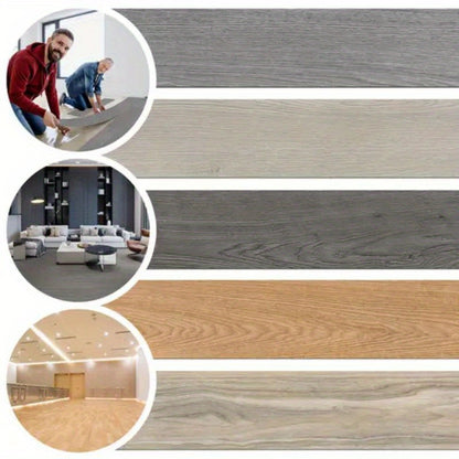 Revêtement de sol en vinyle PVC 18-36 pièces, carreaux de vinyle auto-adhésifs, chêne optique, 2,5-5 m²
