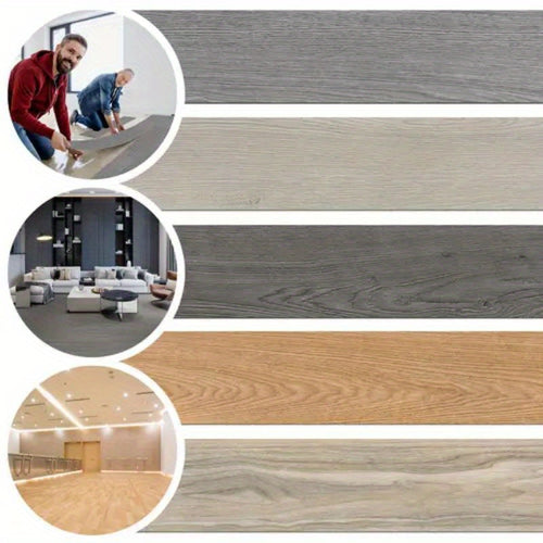 Revêtement de sol en vinyle PVC 18-36 pièces, carreaux de vinyle auto-adhésifs, chêne optique, 2,5-5 m²