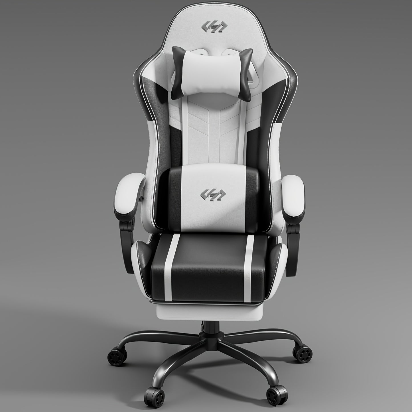 Nouvelle chaise de gaming améliorée avec massage lombaire intégré, conception ergonomique pour adultes, support lombaire et appui-tête réglables, chaise d'ordinateur pivotante en similicuir avec repose-pieds, chaise de bureau inclinable pour de longues he