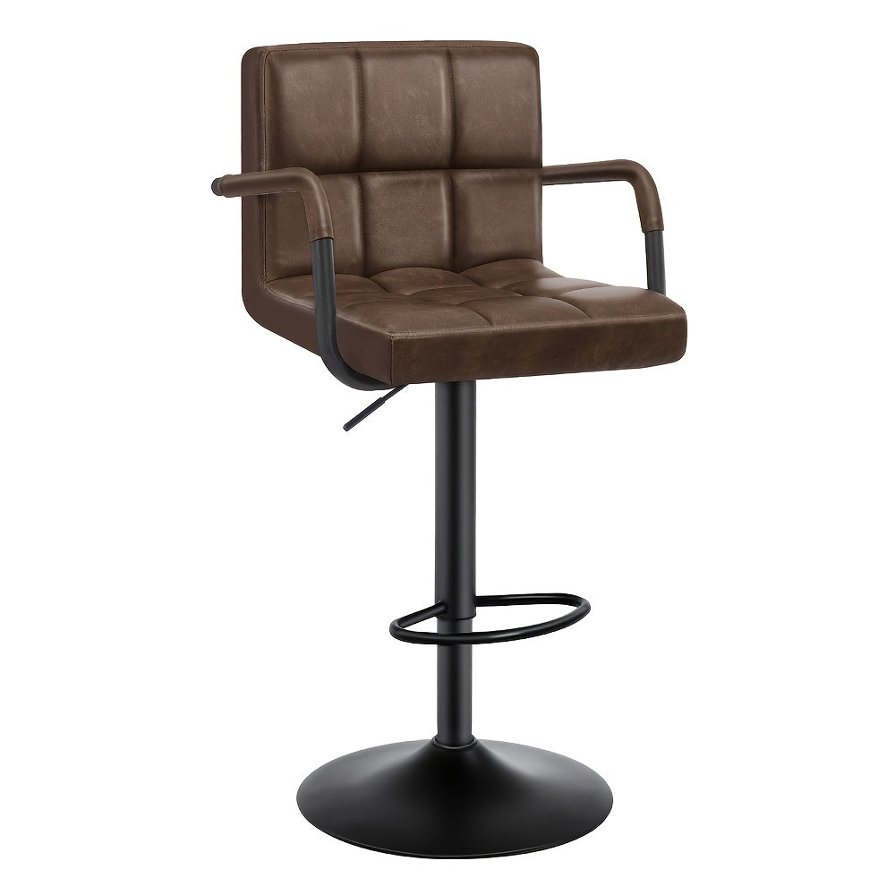 Tabourets de bar, tabouret de bar pivotant à 360° à hauteur réglable, chaise de réception, tabourets de comptoir modernes avec dossier et repose-pieds, tabourets de bar à hauteur de comptoir, convient pour bar de bureau, cuisine, salle à manger, pour cade