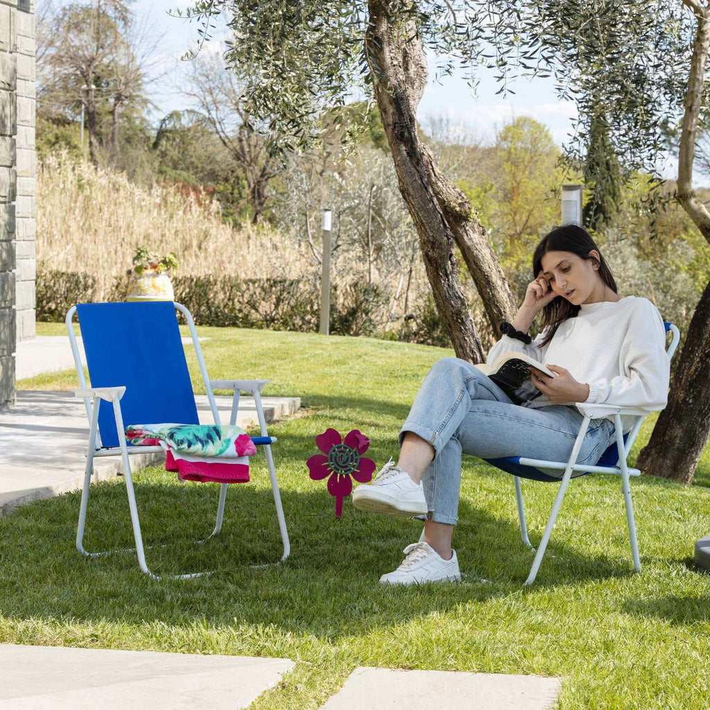 Chaise de plage pliable Baroni, chaise de plage ou de camping en tissu, chaise d'extérieur avec accoudoirs, 20,5 x 17,3 x 30 pouces (52 x 44 x 76 cm)