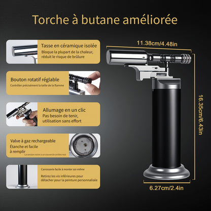Pistolet à peinture à pistolet portable, tête de pistolet, cassette, réservoir de gaz, lance-flammes, poêle à roussir en poils de porc, torche de cuisson et de soudage, allumeur, chalumeau, lance-flammes domestique (gaz non inclus)
