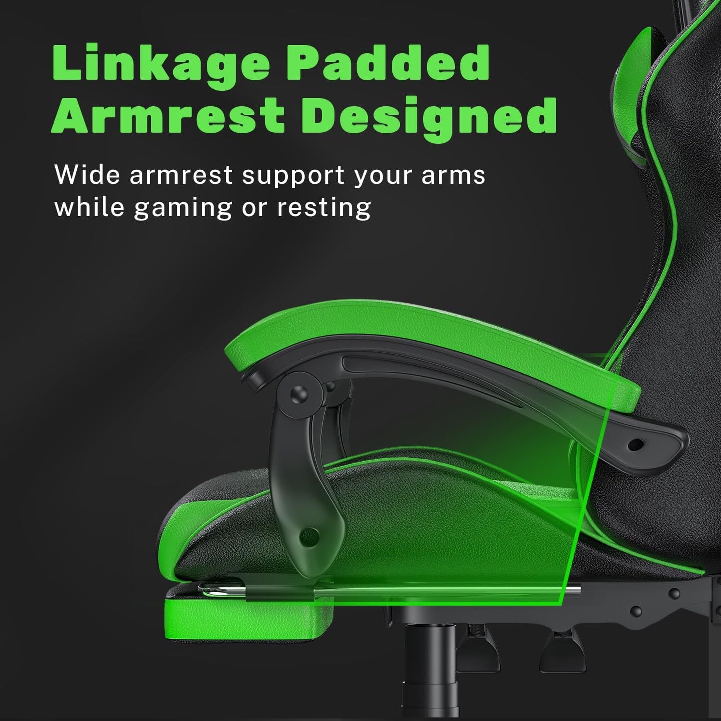 Gartistgo Chaise Gaming Ergonomique - Chaises Gaming avec Coussin Lombaire + Appui-Tête, Chaise de Bureau & Ordinateur Rehausseable pour Adultes, Filles, Garçons (Avec Repose-Pieds)