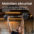 Ensemble de haltères 2 en 1 SONGMICS, 2 x 10 kg haltères réglables avec barre de haltères supplémentaire, plaques de poids en plastique, exercice de fitness, salle de sport à domicile