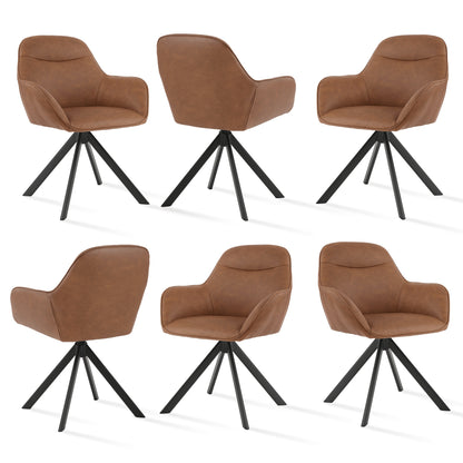 Chaises de salle à manger élégantes et contemporaines, pivotantes à 360 degrés, rembourrées avec assises épaisses, conçues de manière ergonomique pour les familles, les cafés et les restaurants - Lot de 2/ Lot de 4/ Lot de 6