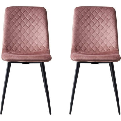 Ensemble de 4 chaises de salle à manger MCC Direct en velours, pieds en métal, chaises Lexi, chaises de conception