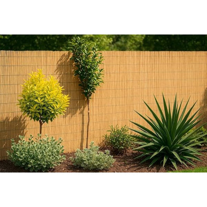 canisse en Bambou brise vue, clôture de jardin décorative extérieur pour jardin et terrasse, couverture de protection contre le vent et le soleil - Profondeur 150 x Longueur 500 cm