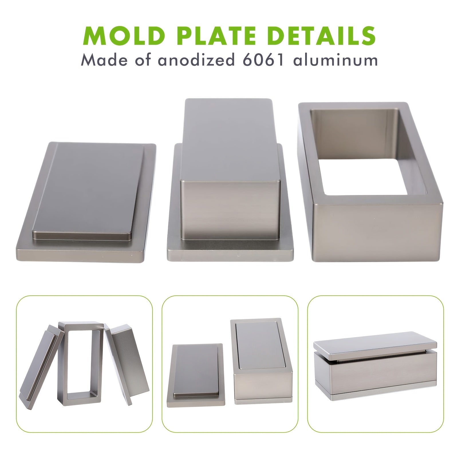Moule de Pré-Presse 10,2 cm x 5,5 cm x 5,2 cm, en Aluminium Anodisé de Qualité Alimentaire pour Pressage de Fleurs