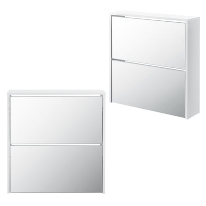 Armoire à chaussures Vogar avec portes miroir de différentes couleurs et tailles