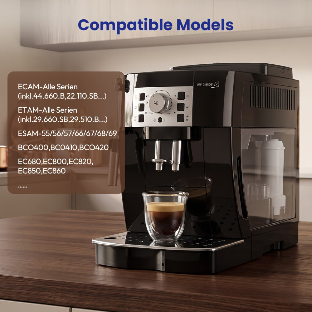 Lot de 6 filtres à eau de rechange pour DeLonghi DLSC002 | Compatibles avec les machines à café entièrement automatiques Dinamica Magnifica S, Magnifica S Eletta, Explorer ETAM, Autentica EPAM, ECAM